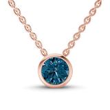 9ct Rose Gold Agustina Round Bezel Lab Diamond Solitaire Necklace (1/2 Ct. Tw.) front image