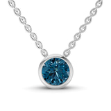 14kt White Gold Agustina Round Bezel Lab Diamond Solitaire Necklace (3 Ct. Tw.) front image