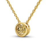 9ct Yellow Gold Agustina Round Bezel Lab Diamond Solitaire Necklace (1/2 Ct. Tw.) standing product image one