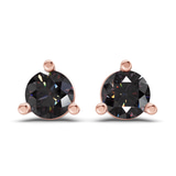 9ct Rose Gold Three Prong Martini Round Lab Diamond Stud Earrings (1 Ct. Tw.) front image