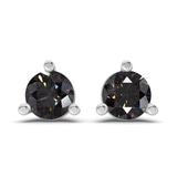 9ct White Gold Three Prong Martini Round Lab Diamond Stud Earrings (1 Ct. Tw.) front image