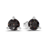 9ct White Gold Three Prong Martini Round Lab Diamond Stud Earrings (1 Ct. Tw.) side right image one