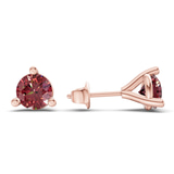 14ct Rose Gold Three Prong Martini Round Lab Diamond Stud Earrings (2 Ct. Tw.) standing product image one