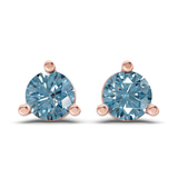 9ct Rose Gold Three Prong Martini Round Lab Diamond Stud Earrings (2 Ct. Tw.) front image
