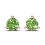 14kt Rose Gold Three Prong Martini Round Lab Diamond Stud Earrings (2 Ct. Tw.) front image