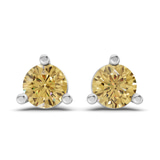 10kt White Gold Three Prong Martini Round Lab Diamond Stud Earrings (1 Ct. Tw.) front image