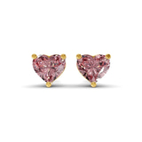 14kt Yellow Gold Three Prong Heart Lab Diamond Stud Earrings (8 Ct. Tw.) front image