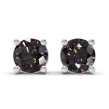 9ct White Gold Four Prong Round Lab Diamond Stud Earrings (1 Ct. Tw.) front image