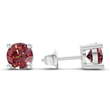 9ct White Gold Four Prong Round Lab Diamond Stud Earrings (8 Ct. Tw.) standing product image one