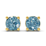 10kt Yellow Gold Four Prong Round Lab Diamond Stud Earrings (3 Ct. Tw.) front image