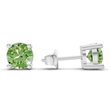 9ct White Gold Four Prong Round Lab Diamond Stud Earrings (1 Ct. Tw.) standing product image one