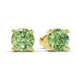 14kt Yellow Gold Four Prong Round Lab Diamond Stud Earrings (6 Ct. Tw.) side right image one
