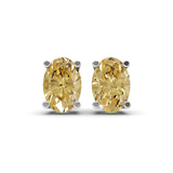 10kt White Gold Four Prong Oval Lab Diamond Stud Earrings (3 Ct. Tw.) front image