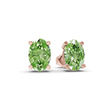 9ct Rose Gold Four Prong Oval Lab Diamond Stud Earrings (2 Ct. Tw.) side right image one