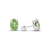10kt White Gold Four Prong Oval Lab Diamond Stud Earrings (6 Ct. Tw.) standing product image one