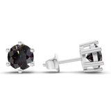 10kt White Gold Six Prong Round Lab Diamond Stud Earrings (1 Ct. Tw.) standing product image one