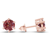 10kt Rose Gold Six Prong Round Lab Diamond Stud Earrings (4 Ct. Tw.) standing product image one