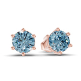 10kt Rose Gold Six Prong Round Lab Diamond Stud Earrings (1 Ct. Tw.) side right image one