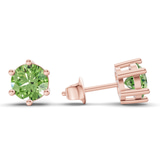 10kt Rose Gold Six Prong Round Lab Diamond Stud Earrings (2 Ct. Tw.) standing product image one