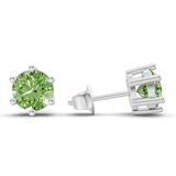 Platinum Six Prong Round Lab Diamond Stud Earrings (1 Ct. Tw.) standing product image one