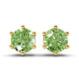10kt Yellow Gold Six Prong Round Lab Diamond Stud Earrings (1 Ct. Tw.) front image
