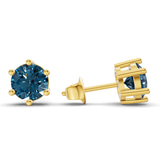 14kt Yellow Gold Six Prong Round Lab Diamond Stud Earrings (8 Ct. Tw.) standing product image one