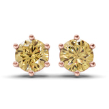 10kt Rose Gold Six Prong Round Lab Diamond Stud Earrings (1 Ct. Tw.) front image