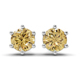 Platinum Six Prong Round Lab Diamond Stud Earrings (1 Ct. Tw.) front image