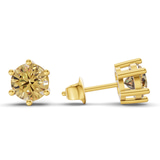 10kt Yellow Gold Six Prong Round Lab Diamond Stud Earrings (1 Ct. Tw.) standing product image one