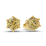 10kt Yellow Gold Six Prong Round Lab Diamond Stud Earrings (1 Ct. Tw.) side right image one