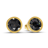 14kt Yellow Gold Classic Bezel Round Lab Diamond Stud Earrings (1 Ct. Tw.) side right image one