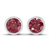 Platinum Classic Bezel Round Lab Diamond Stud Earrings (5 Ct. Tw.) front image