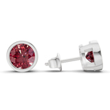 Platinum Classic Bezel Round Lab Diamond Stud Earrings (5 Ct. Tw.) standing product image one