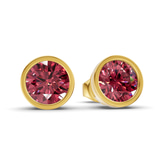 14kt Yellow Gold Classic Bezel Round Lab Diamond Stud Earrings (5 Ct. Tw.) side right image one