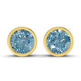 14kt Yellow Gold Classic Bezel Round Lab Diamond Stud Earrings (2 Ct. Tw.) front image