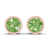 10kt Rose Gold Classic Bezel Round Lab Diamond Stud Earrings (6 Ct. Tw.) front image