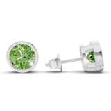 Platinum Classic Bezel Round Lab Diamond Stud Earrings (4 Ct. Tw.) standing product image one