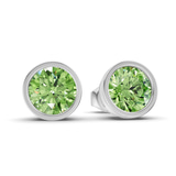 Platinum Classic Bezel Round Lab Diamond Stud Earrings (4 Ct. Tw.) side right image one