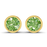 10kt Yellow Gold Classic Bezel Round Lab Diamond Stud Earrings (5 Ct. Tw.) front image