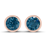 14kt Rose Gold Classic Bezel Round Lab Diamond Stud Earrings (8 Ct. Tw.) front image