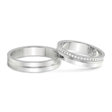 14ct White Gold Amour Couple Rings (1/8 Ct. Tw.) front image