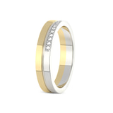 18ct Yellow Gold Amour Couple Rings (1/8 Ct. Tw.) her left