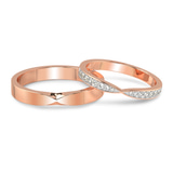10kt Rose Gold Everlasting Love Couple Rings (1/5 Ct. Tw.) front image
