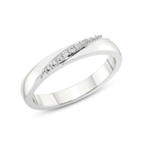 18kt White Gold Love Bond Couple Rings (1/20 Ct. Tw.) her top