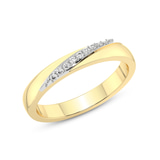 14kt Yellow Gold Love Bond Couple Rings (1/20 Ct. Tw.) her top