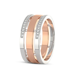 14kt Rose Gold Unfading Love Couple Rings (1/4 Ct. Tw.) her left