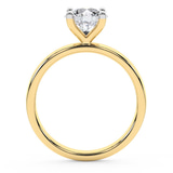 3.38 Ct Princess Cut Four Prong Solitaire 2mm Lab Diamond Ring in 14kt Yellow Gold right