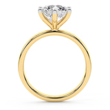 3.03 Ct Round Cut Six Prong Solitaire 2mm Lab Diamond Ring in 14kt Yellow Gold right