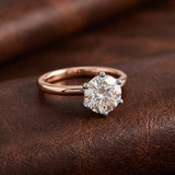 18ct Yellow Gold Six Prong Solitaire 2mm Lab Diamond Ring color product image one