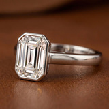 18kt White Gold Bezel Set Solitaire Lab Diamond Ring color product image two